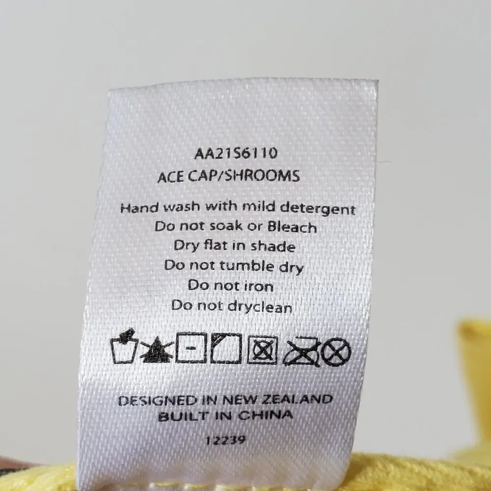 Huffer Embroidered Shrooms Ace Cap Medium Yellow Hippie‎ Summer Outdoor